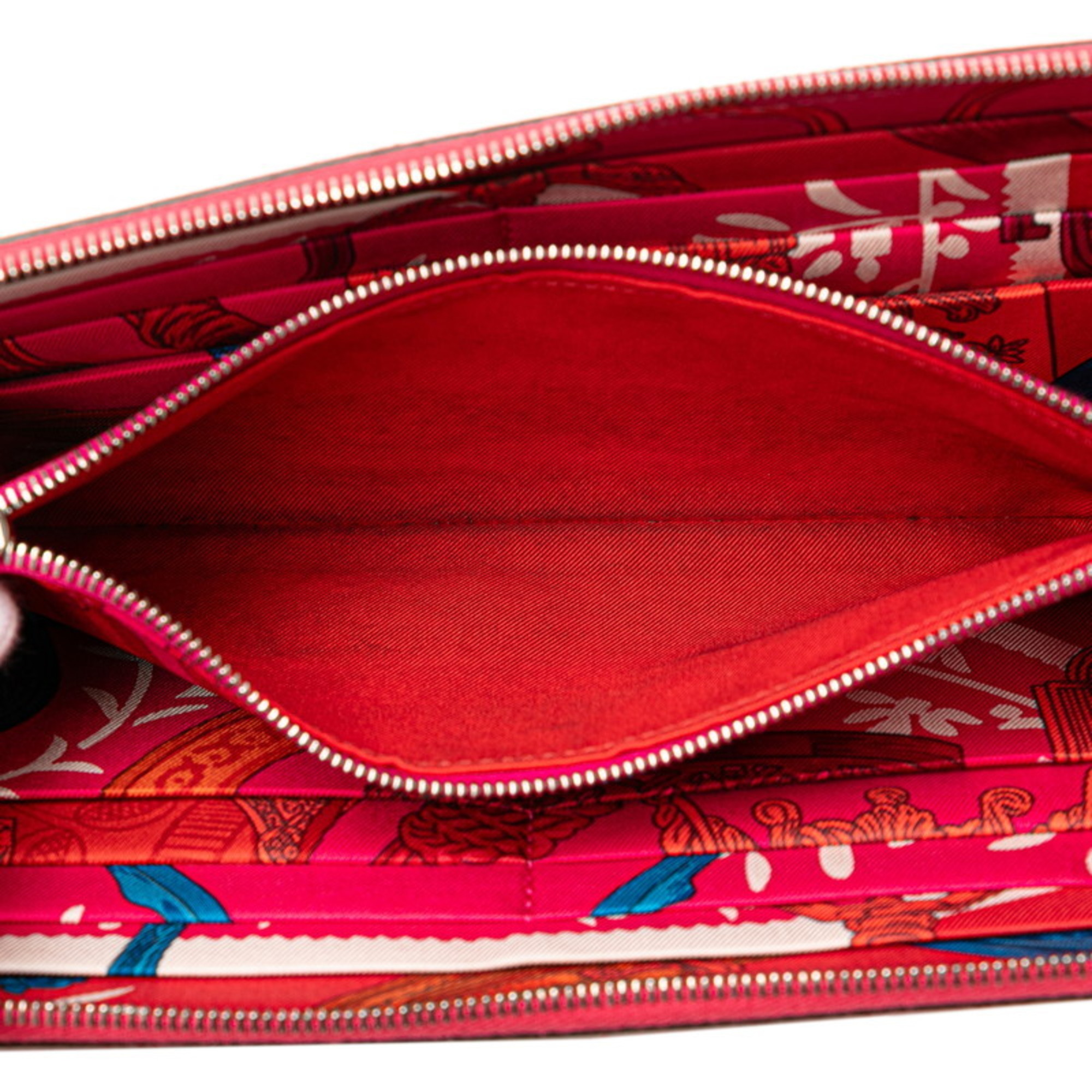 Hermes Azap Long Silk In Round Wallet Rose Extreme Pink Epsom Leather Women's HERMES