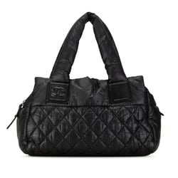 Chanel Coco Cocoon Handbag Boston Bag 8619 Black Nylon Women's CHANEL