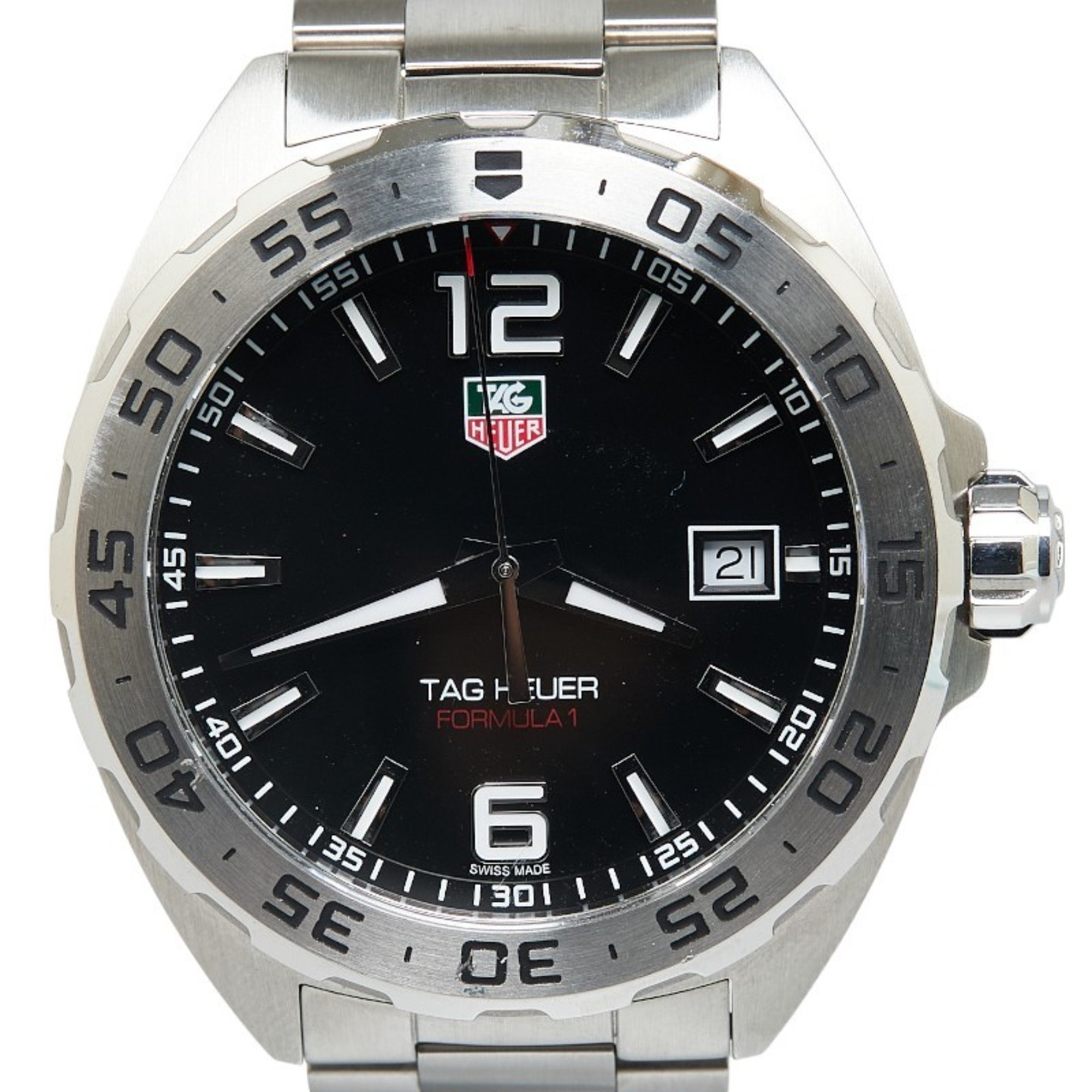 TAG Heuer Formula 1 Watch WAZ1112 Quartz Black Dial Stainless Steel Men's HEUER