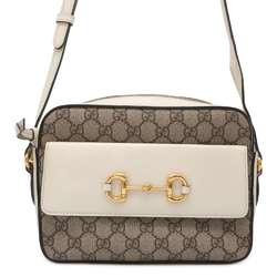 Gucci Shoulder Bag Horsebit 1955 GG Supreme Small 645454 GUCCI White