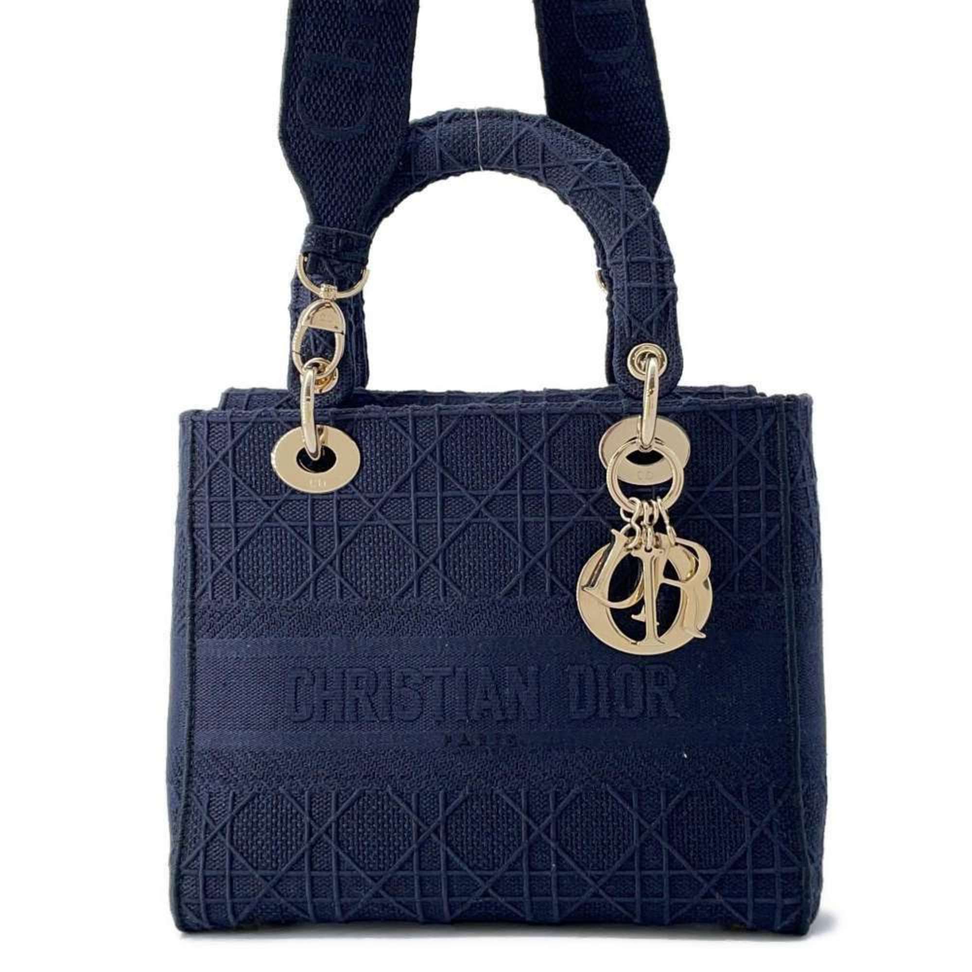 Christian Dior Handbag Lady D-Lite Canvas 2-way Shoulder Bag