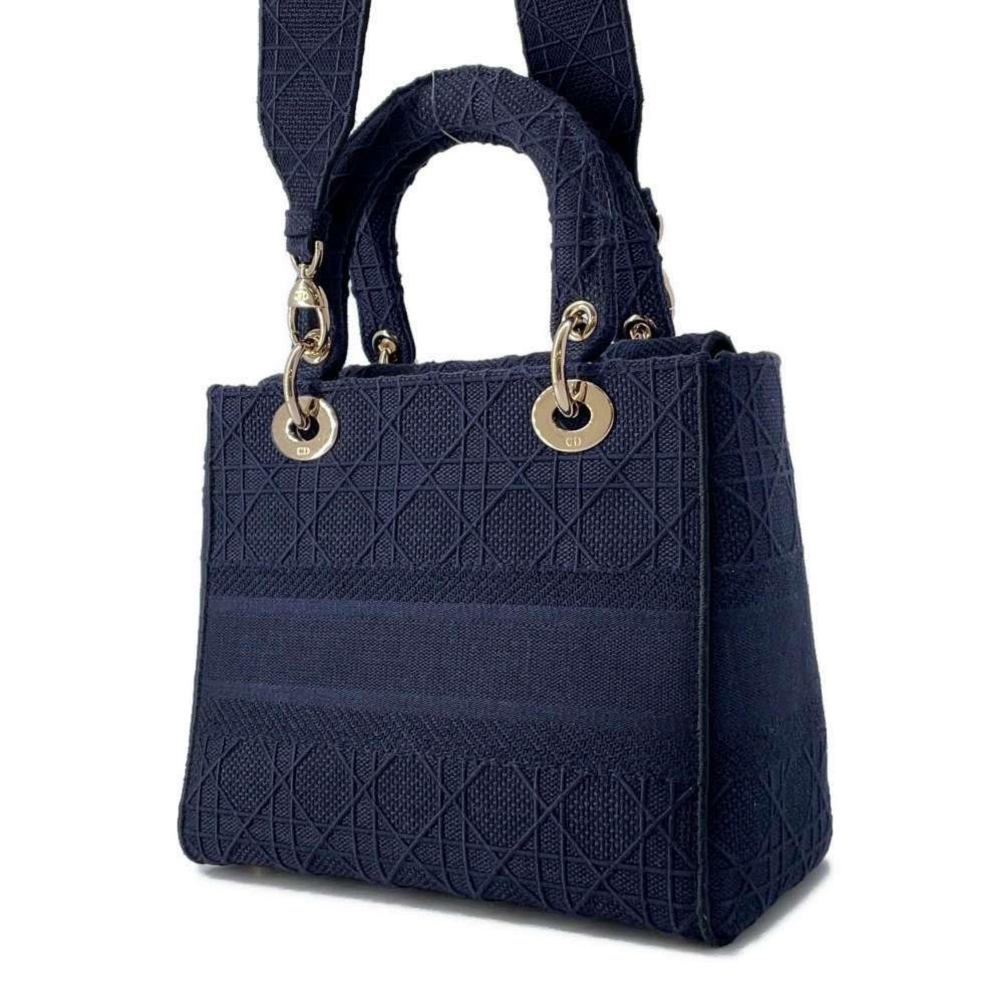 Christian Dior Handbag Lady D-Lite Canvas 2-way Shoulder Bag