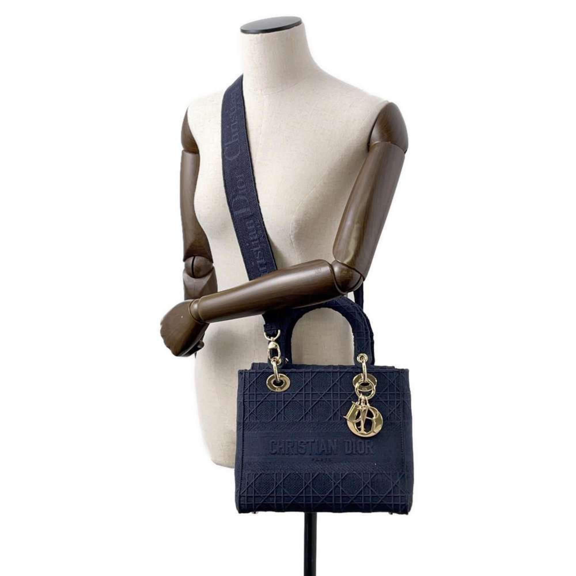 Christian Dior Handbag Lady D-Lite Canvas 2-way Shoulder Bag