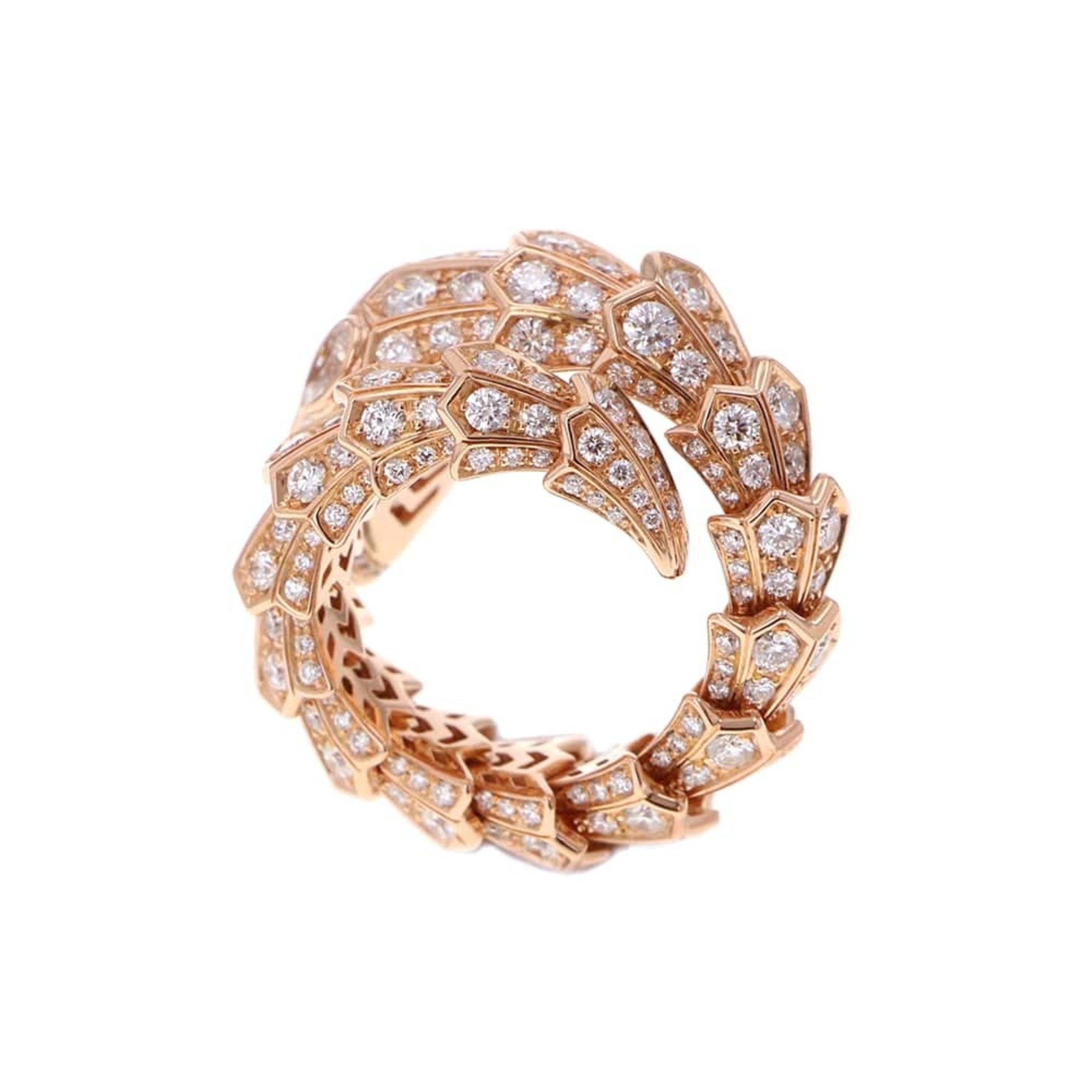 BVLGARI Ring Serpenti Diamond K18PG Pink Gold Size M and L