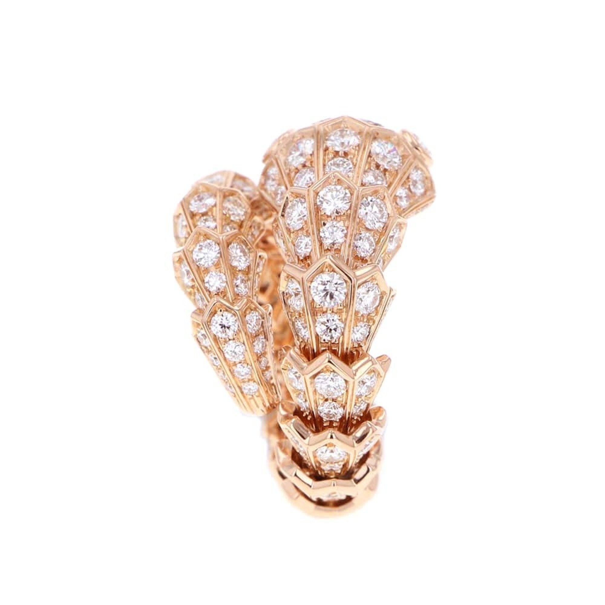 BVLGARI Ring Serpenti Diamond K18PG Pink Gold Size M and L