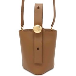 LOEWE Handbag Pebble Bucket Leather AANBBBMX01 Bag 2way Shoulder Brown