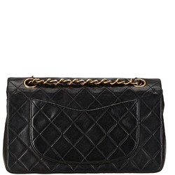 CHANEL Matelasse 23 Double Flap Chain Shoulder Bag Black Lambskin Women's