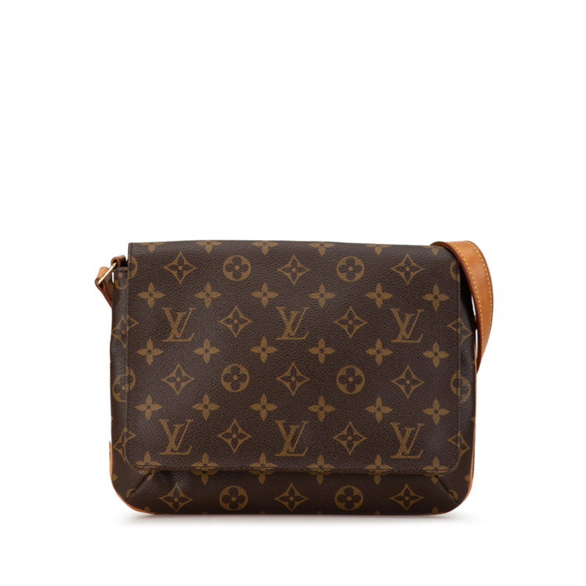 Louis Vuitton Monogram Musette Tango Short Shoulder Bag Handbag M51257 Brown PVC Leather Women's LOUIS VUITTON