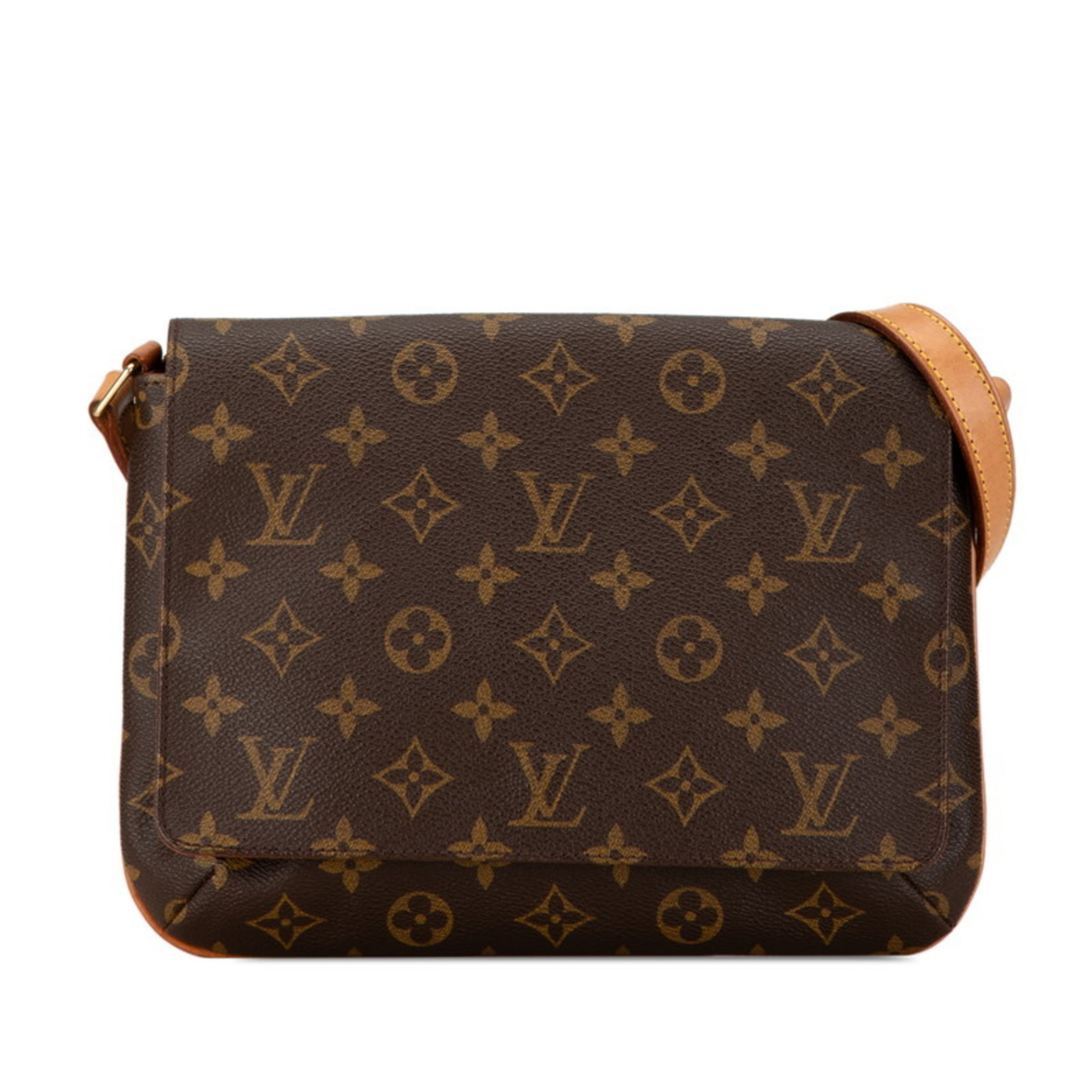 Louis Vuitton Monogram Musette Tango Short Shoulder Bag M51257 Brown PVC Leather Women's LOUIS VUITTON