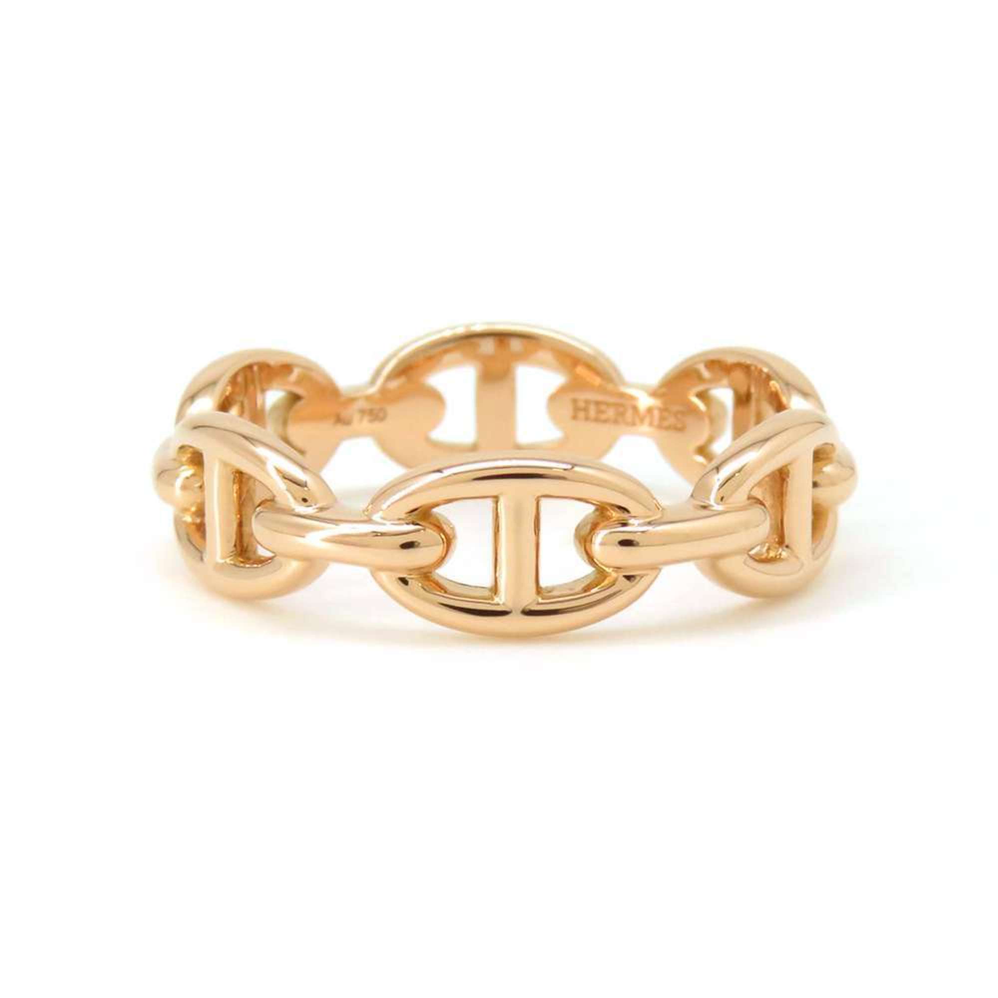 Hermes Ring Chaine d'Ancre Anchaene PM K18PG Pink Gold Size 53 HERMES