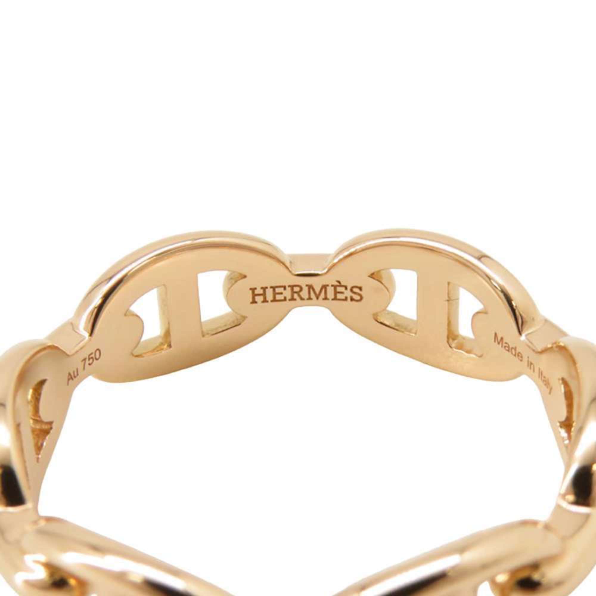 Hermes Ring Chaine d'Ancre Anchaene PM K18PG Pink Gold Size 53 HERMES