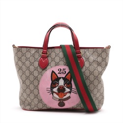 Gucci GG Supreme Bosco Leather Shoulder Bag Crossbody Hand Tote Women's EEE AN17-3