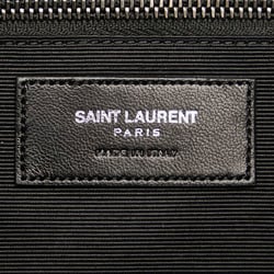 Saint Laurent Festival Bag YSL Chain Tote Black Silver Leather Women's SAINT LAURENT