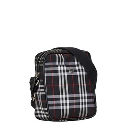 Burberry Nova Check Shoulder Bag Red Black PVC Women's BURBERRY