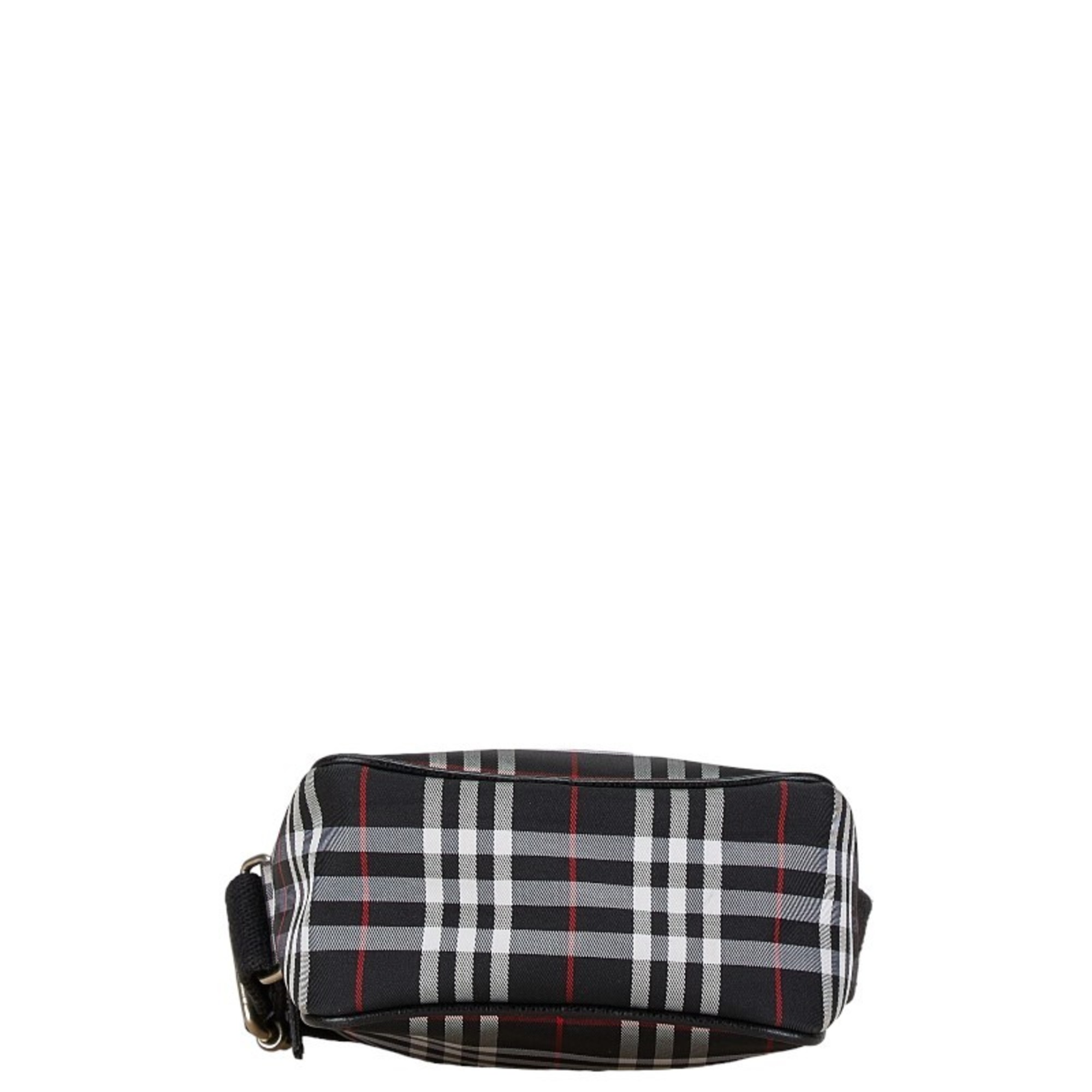 Burberry Nova Check Shoulder Bag Red Black PVC Women's BURBERRY