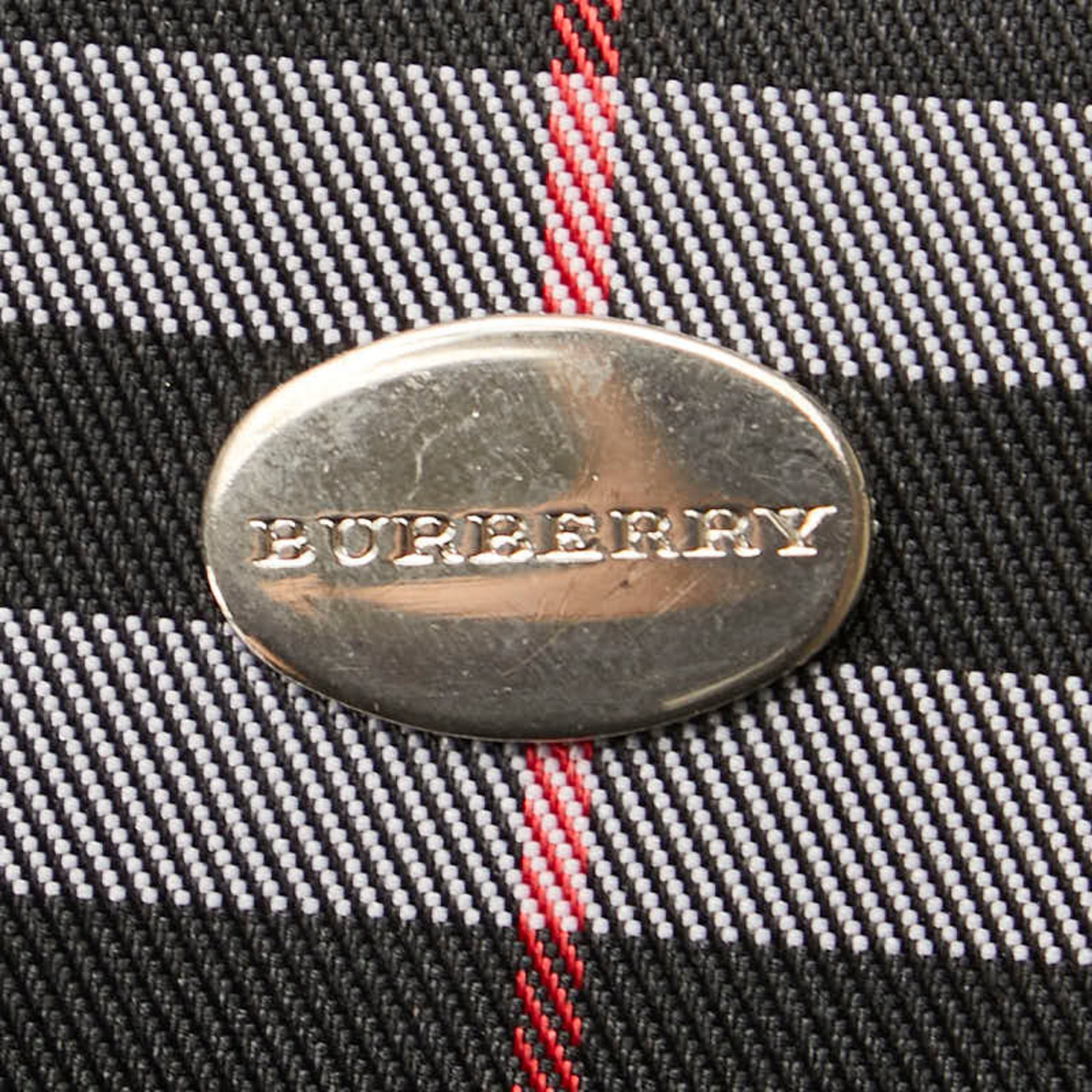 Burberry Nova Check Shoulder Bag Red Black PVC Women's BURBERRY