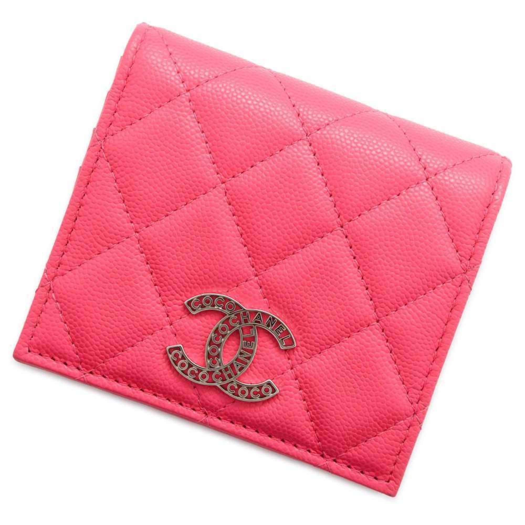 Chanel Bi-fold Wallet Coco Mark Caviar Skin AP3828 CHANEL