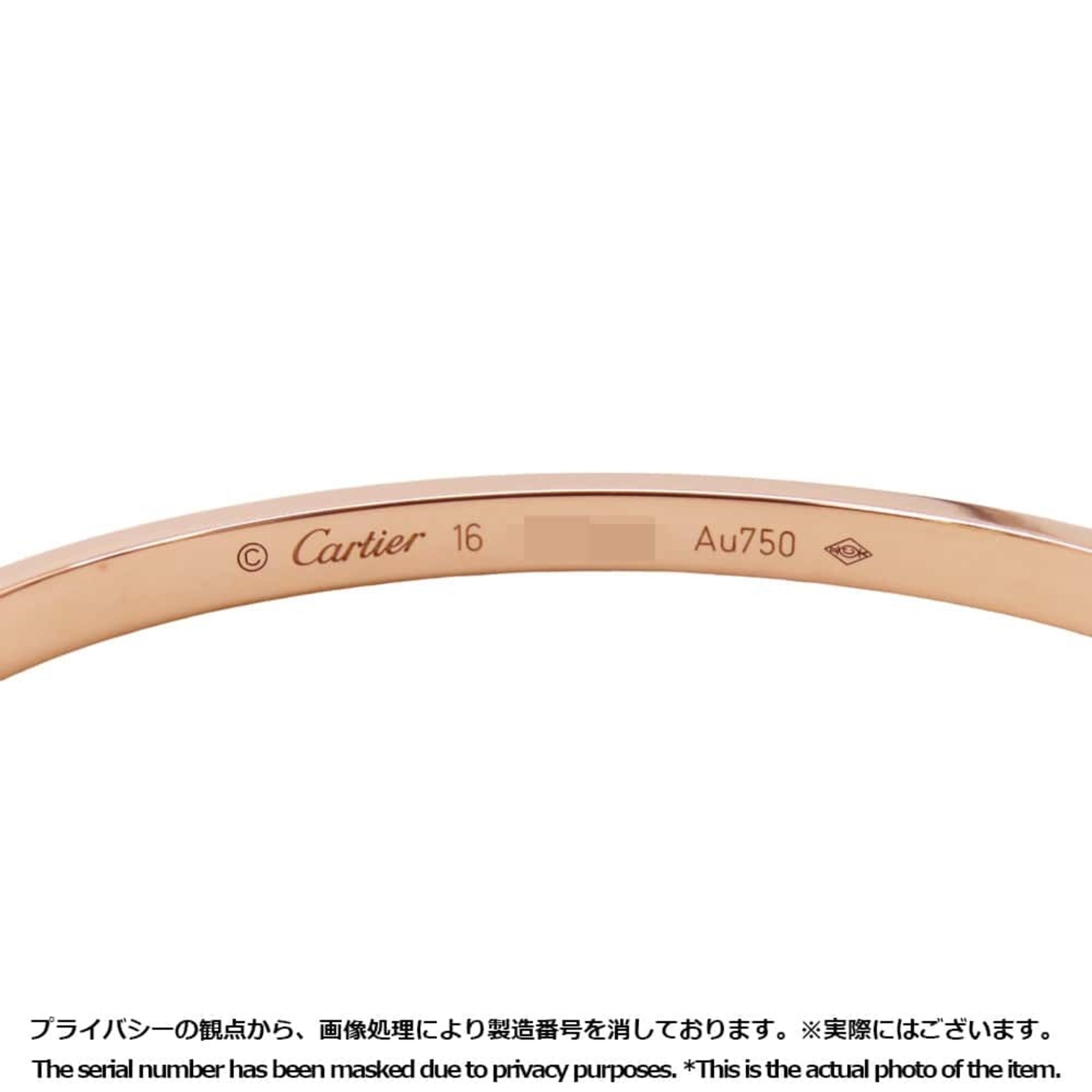 Cartier Bracelet Love SM K18PG Pink Gold Size 16 B6047316