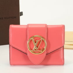 Louis Vuitton LV Pont Neuf Compact M69177 Dahlia Leather Tri-fold Wallet Women's ERM 0731-R17