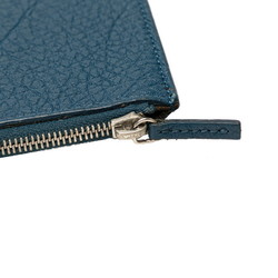 FENDI Peekaboo Selleria Long Wallet Billfold Blue Leather Women's