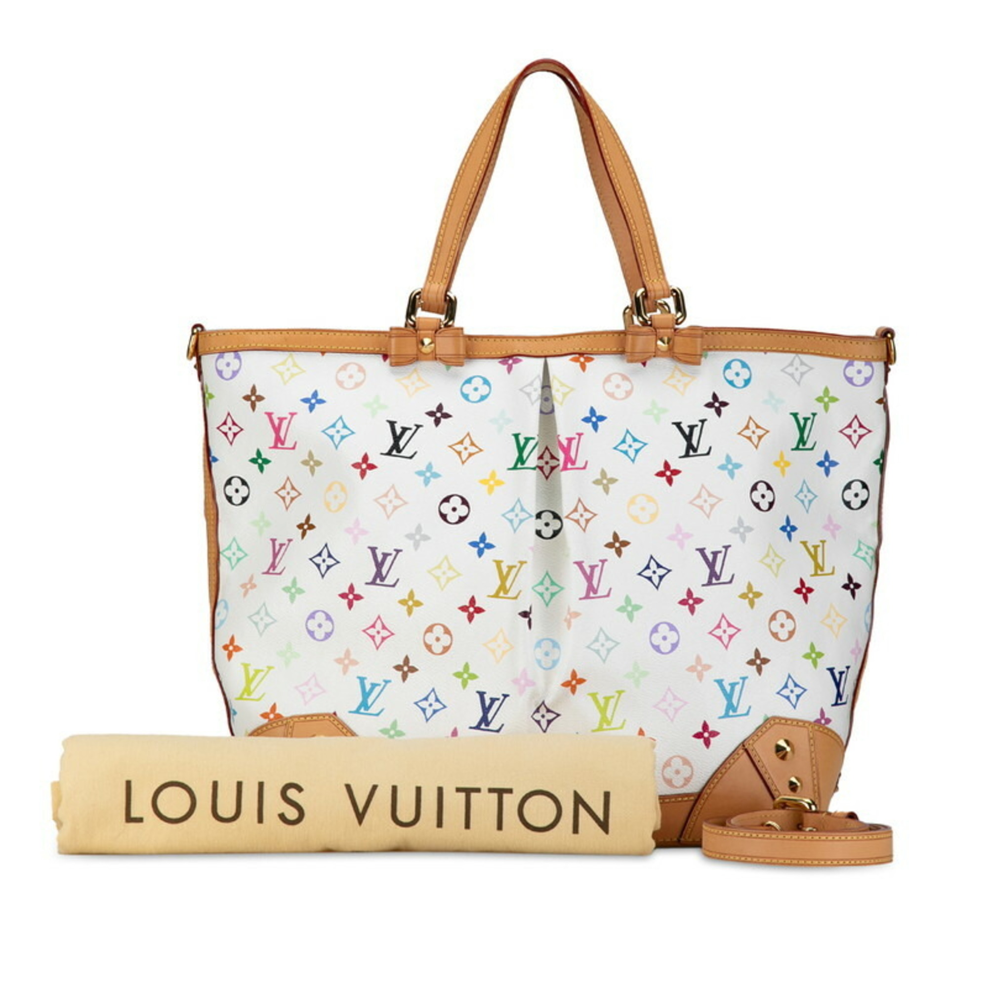 Louis Vuitton Monogram Multicolor Charlene GM Handbag M93214 Blanc White PVC Leather Women's LOUIS VUITTON