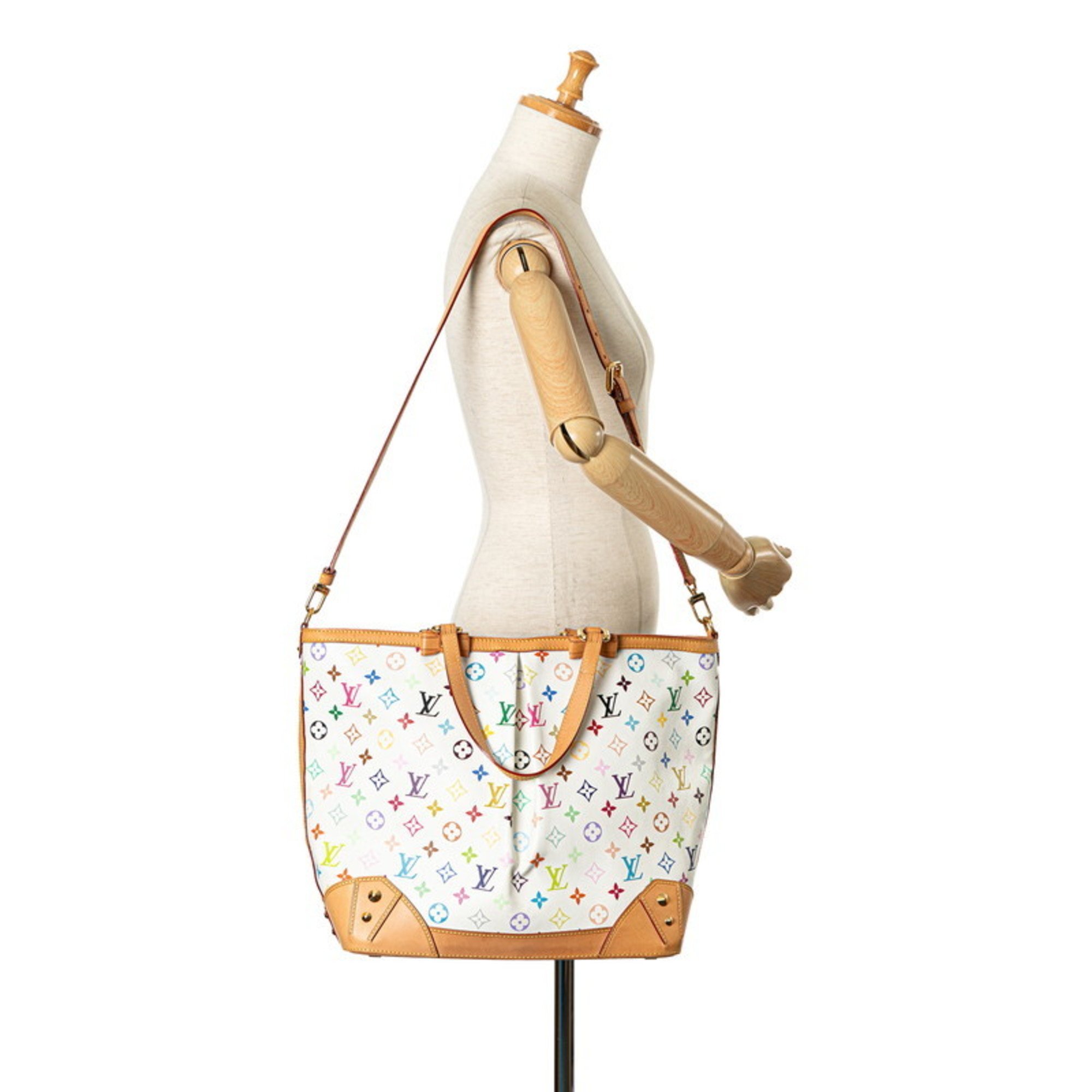 Louis Vuitton Monogram Multicolor Charlene GM Handbag M93214 Blanc White PVC Leather Women's LOUIS VUITTON