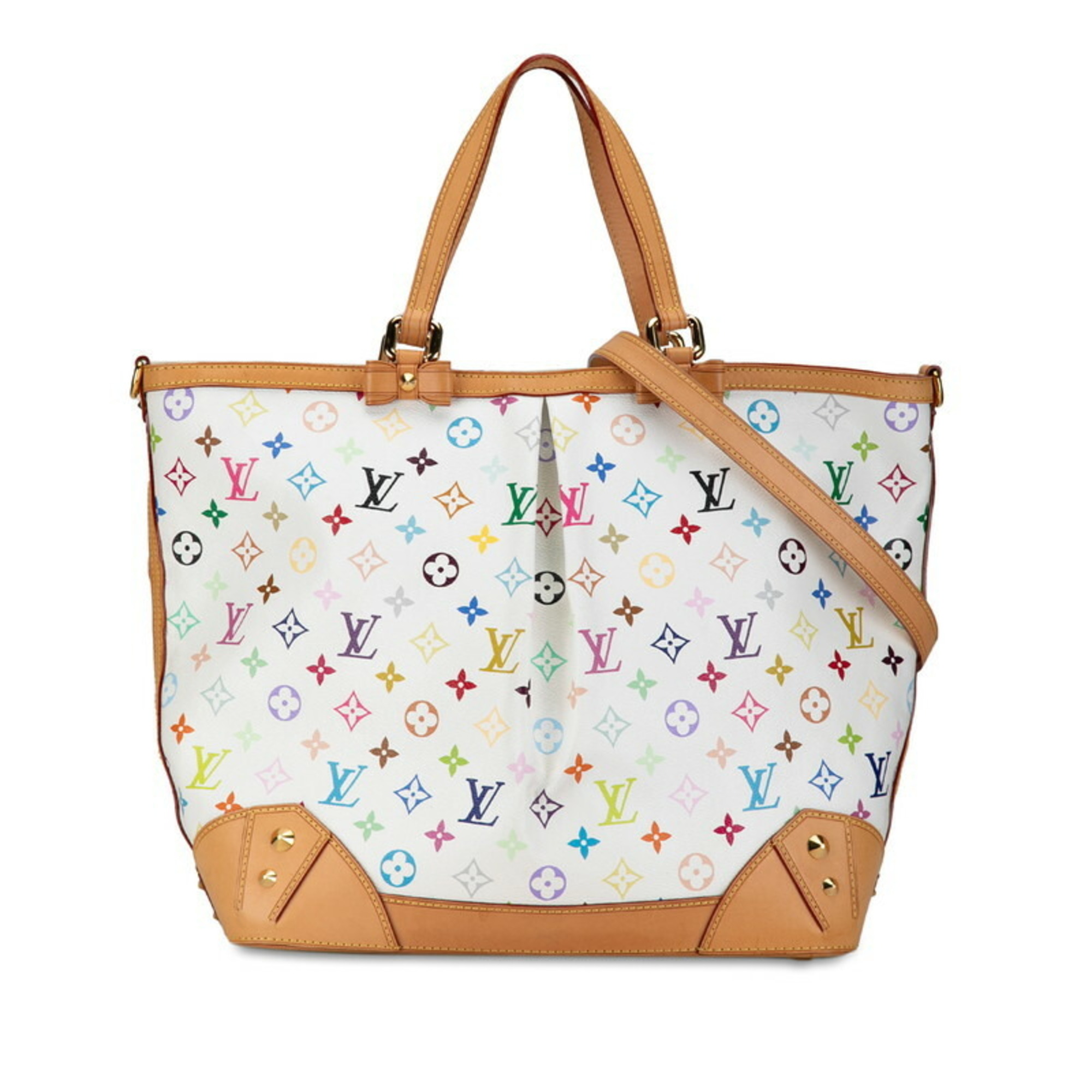 Louis Vuitton Monogram Multicolor Charlene GM Handbag M93214 Blanc White PVC Leather Women's LOUIS VUITTON