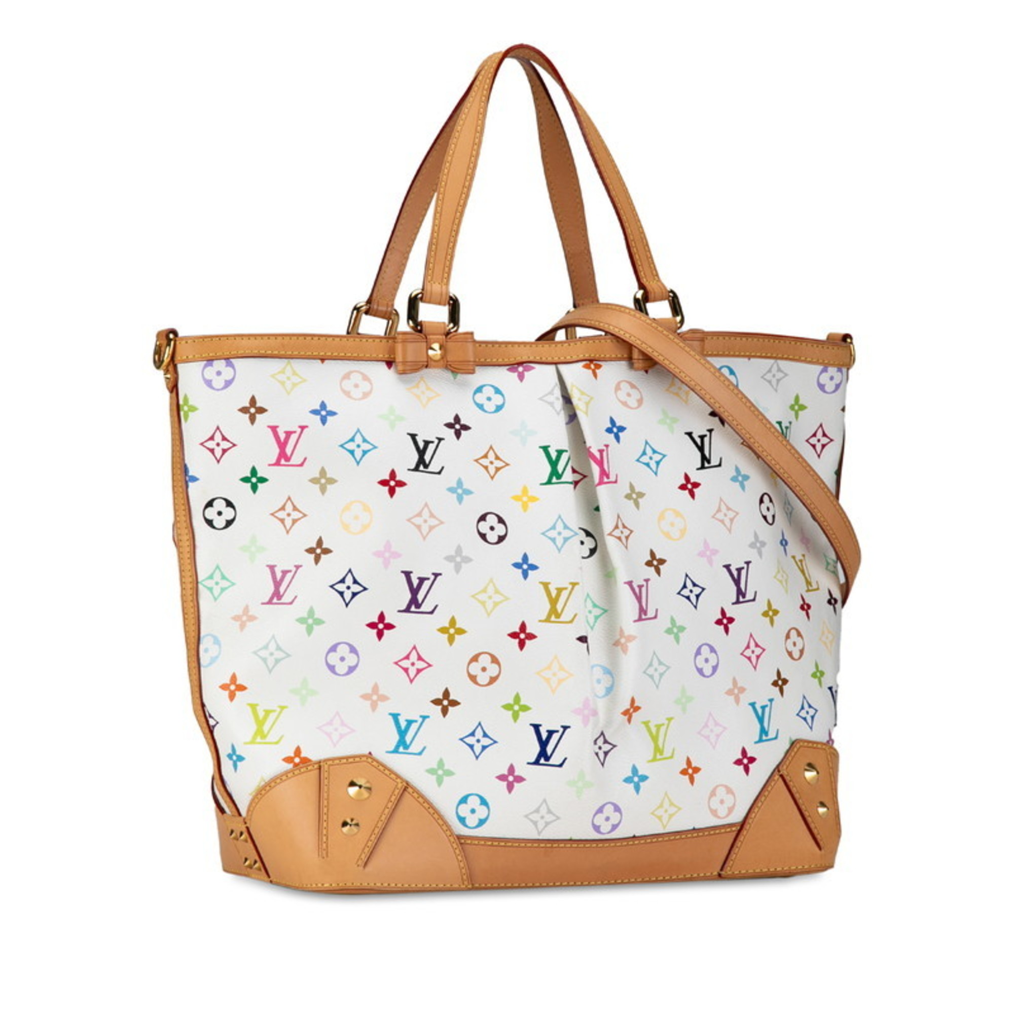 Louis Vuitton Monogram Multicolor Charlene GM Handbag M93214 Blanc White PVC Leather Women's LOUIS VUITTON