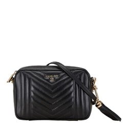 Michael Kors Quilted Tassel Shoulder Bag 32H9GT9M2T Black Leather Women's