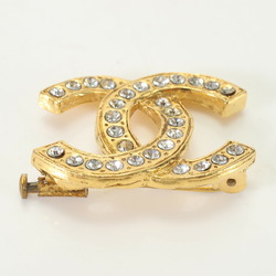 Chanel Coco Mark Brooch Gold Rhinestone Women's ERM 0731-R21