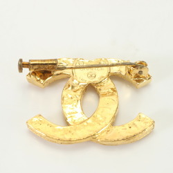 Chanel Coco Mark Brooch Gold Rhinestone Women's ERM 0731-R21