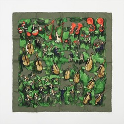 Hermes Carre 45 Gavroche CONCERTO Scarf 100% Silk Stole Women's EEE AN16-3