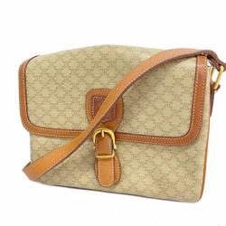 Celine Shoulder Bag Macadam Beige Light Brown Women's