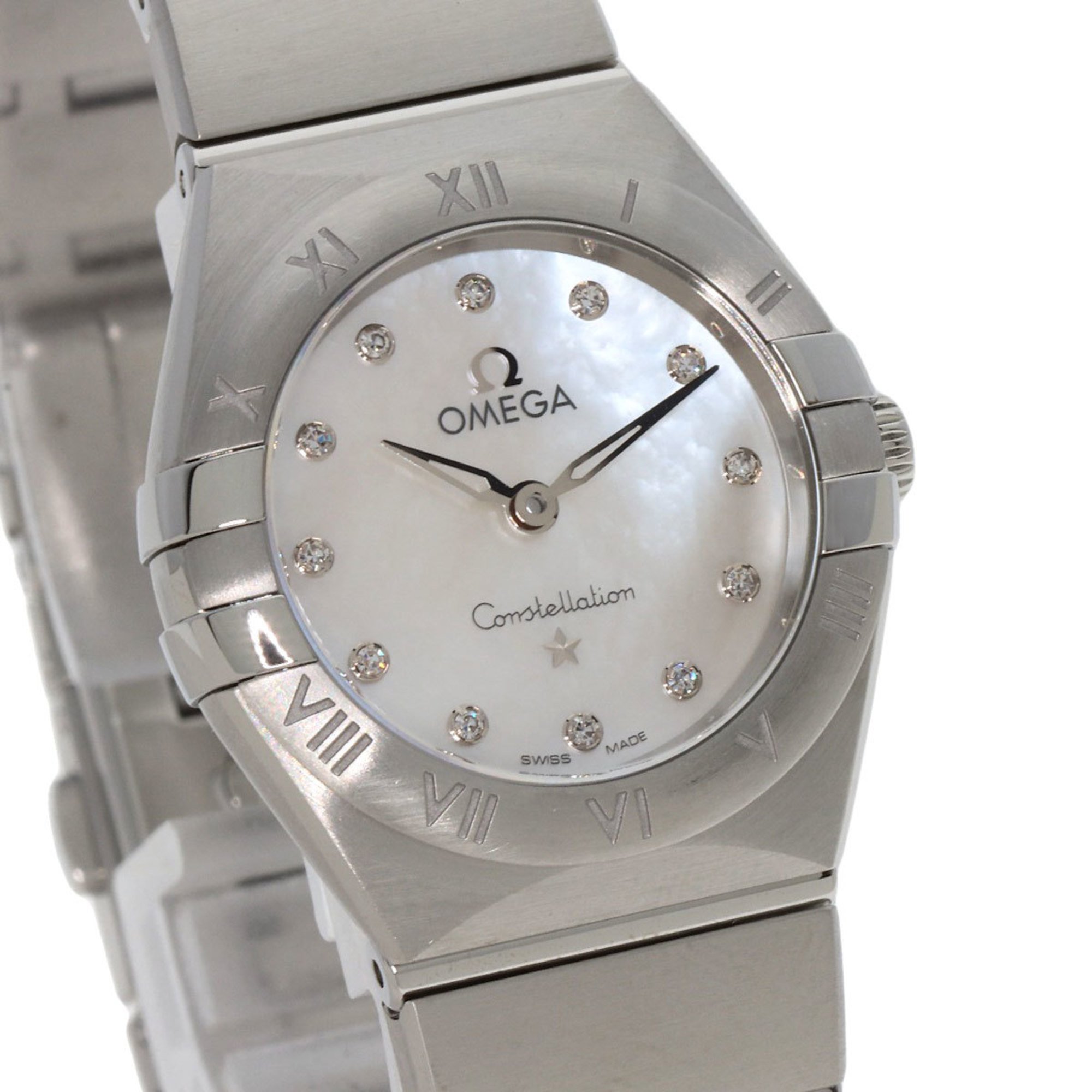 OMEGA 131.10.25.60.55.001 Constellation Manhattan 12P Diamond Watch Stainless Steel SS Ladies