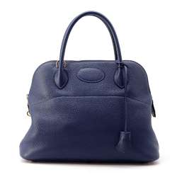 Hermes handbag Bolide 31 deep blue Taurillon Clemence Y stamp 2way shoulder black