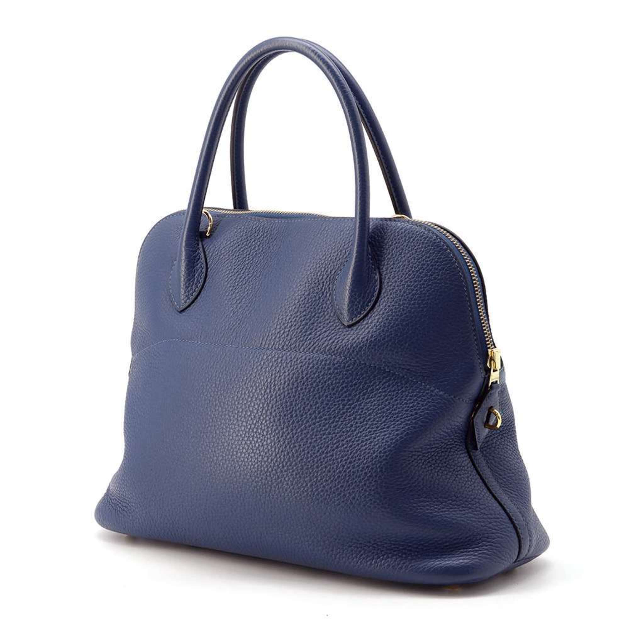 Hermes handbag Bolide 31 deep blue Taurillon Clemence Y stamp 2way shoulder black