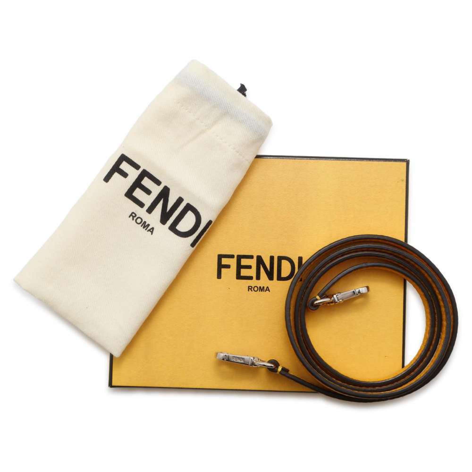 FENDI Shoulder Wallet Flat Bucket Leather 7M0311 Business Card Holder/Card Case