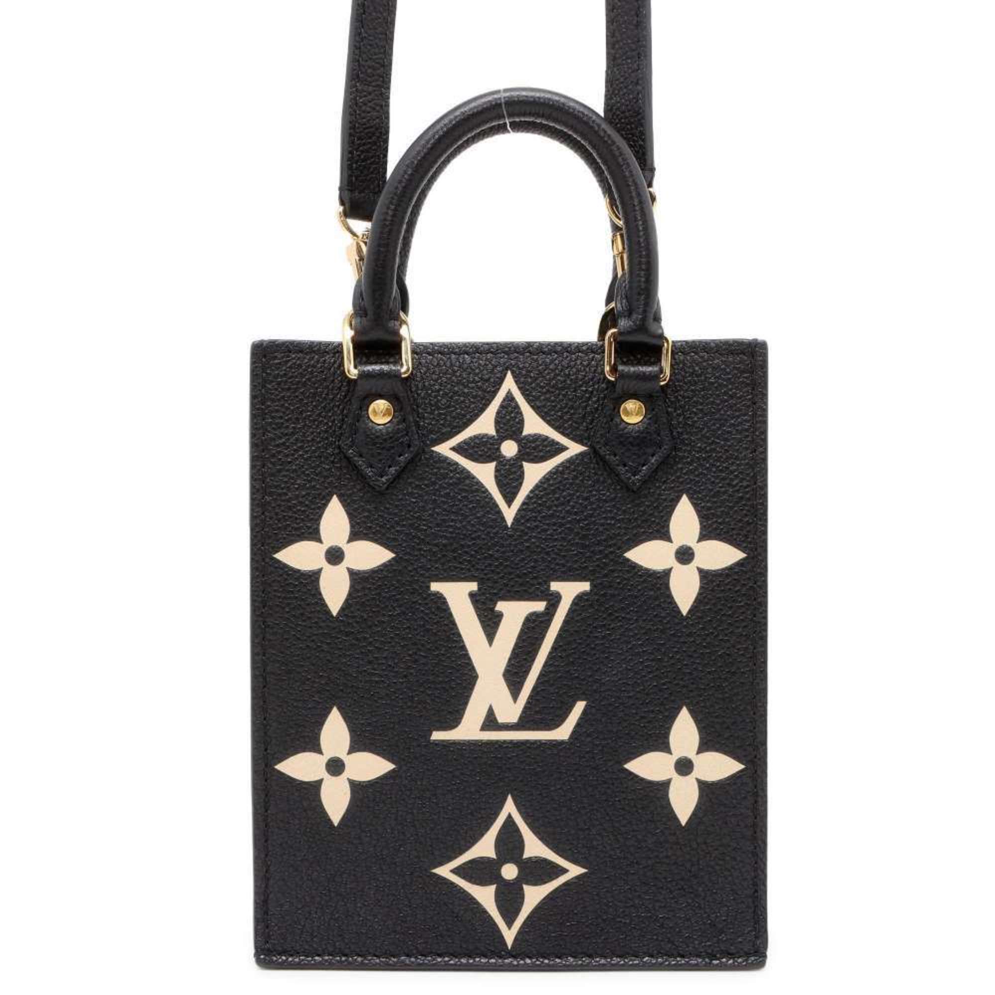 Louis Vuitton Handbag Monogram Empreinte Petite Sac Plat M81416 2way Shoulder Bag Black