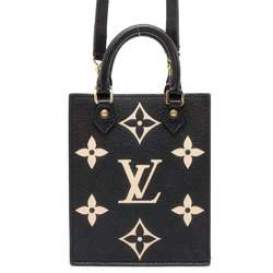 Louis Vuitton Handbag Monogram Empreinte Petite Sac Plat M81416 2way Shoulder Bag Black