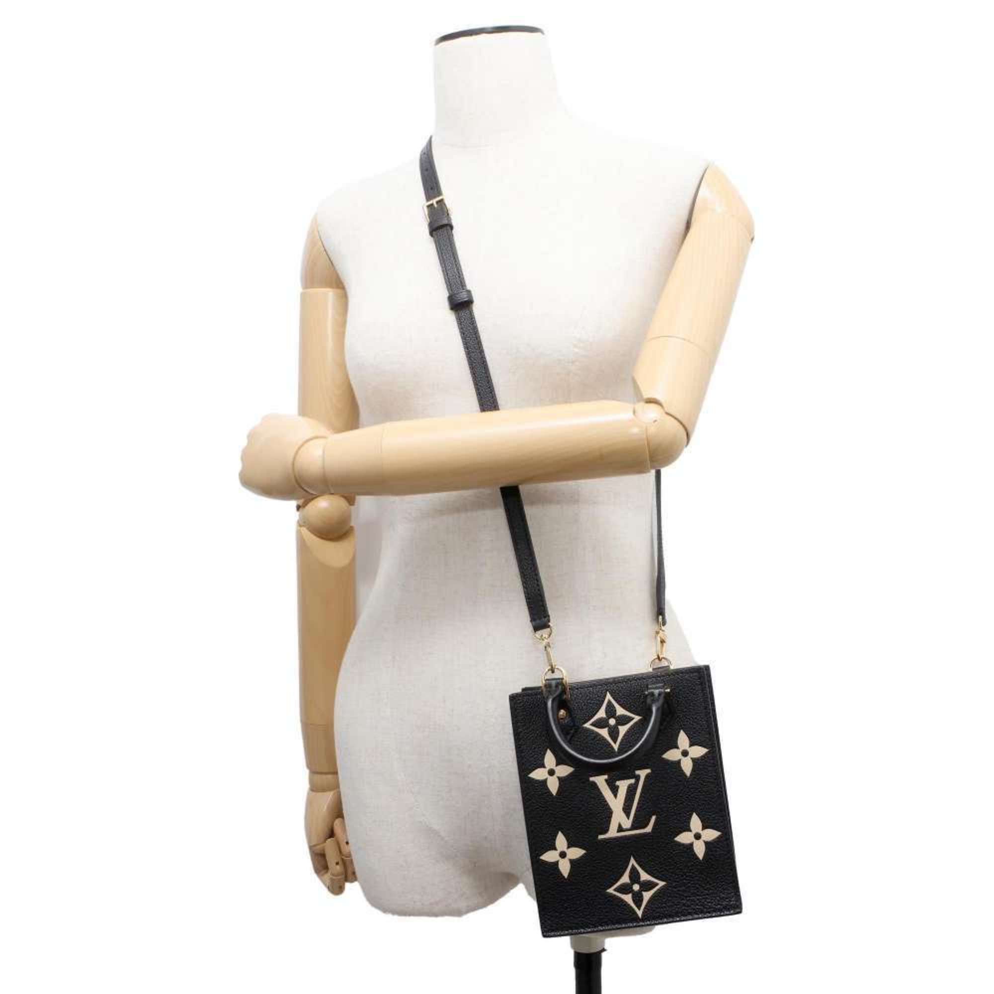 Louis Vuitton Handbag Monogram Empreinte Petite Sac Plat M81416 2way Shoulder Bag Black