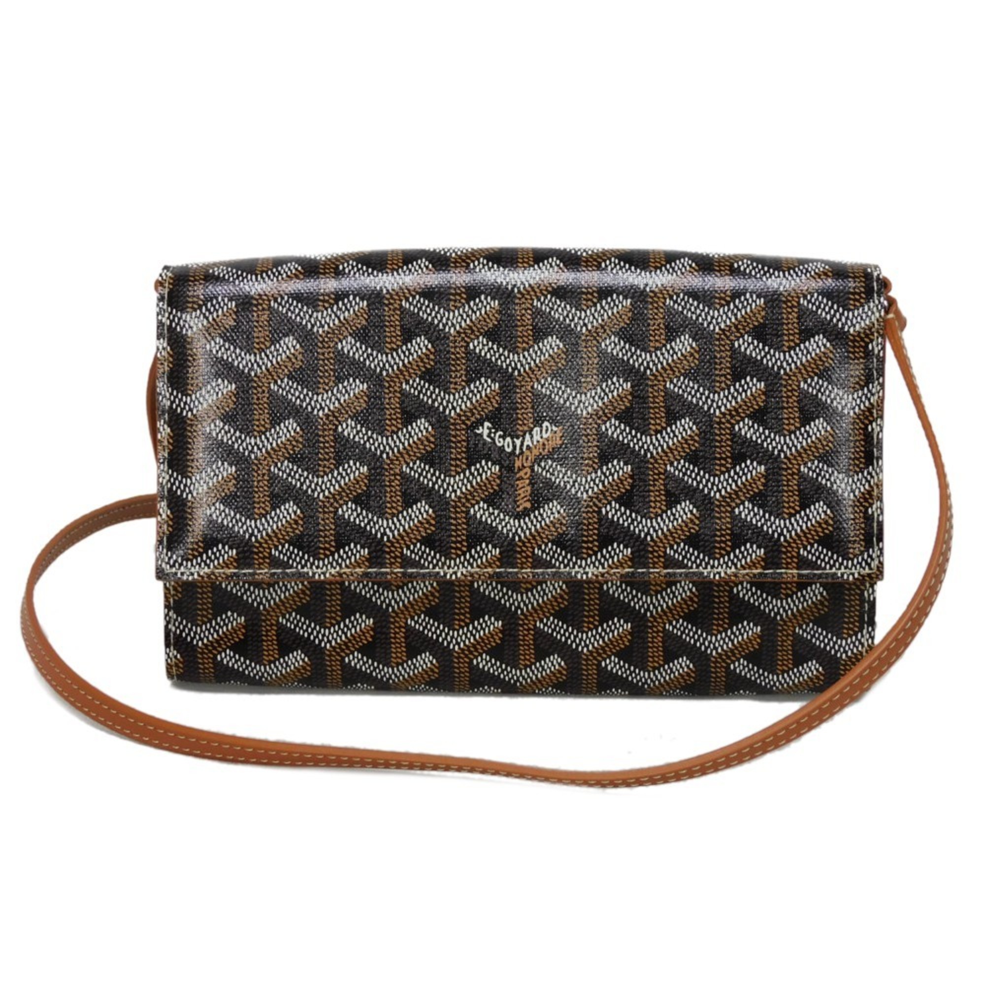 GOYARD Shoulder Bag Varenne Pouch Current Model Brown Pochette Long Wallet Herringbone VAREN3MMLTY01CL03P Men's Women's