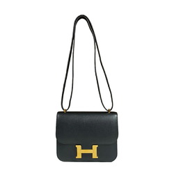 Hermes 18 Constance III Shoulder Bag Epsom Black Women's HERMES