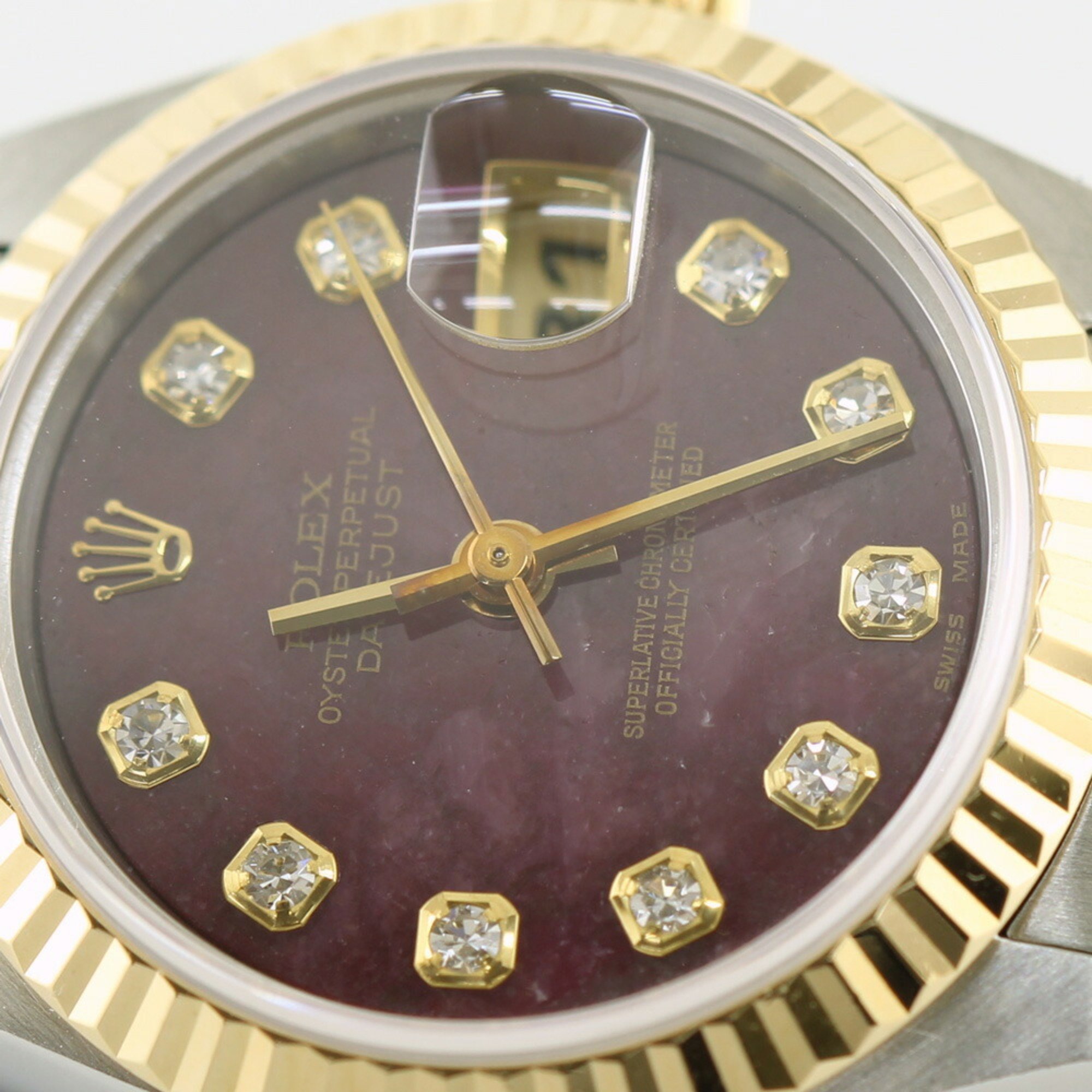 Rolex Datejust Oyster Perpetual Watch Stainless Steel 69173G Automatic Ladies ROLEX W Serial 1994-1995 Rubellite 10P Diamond Overhauled