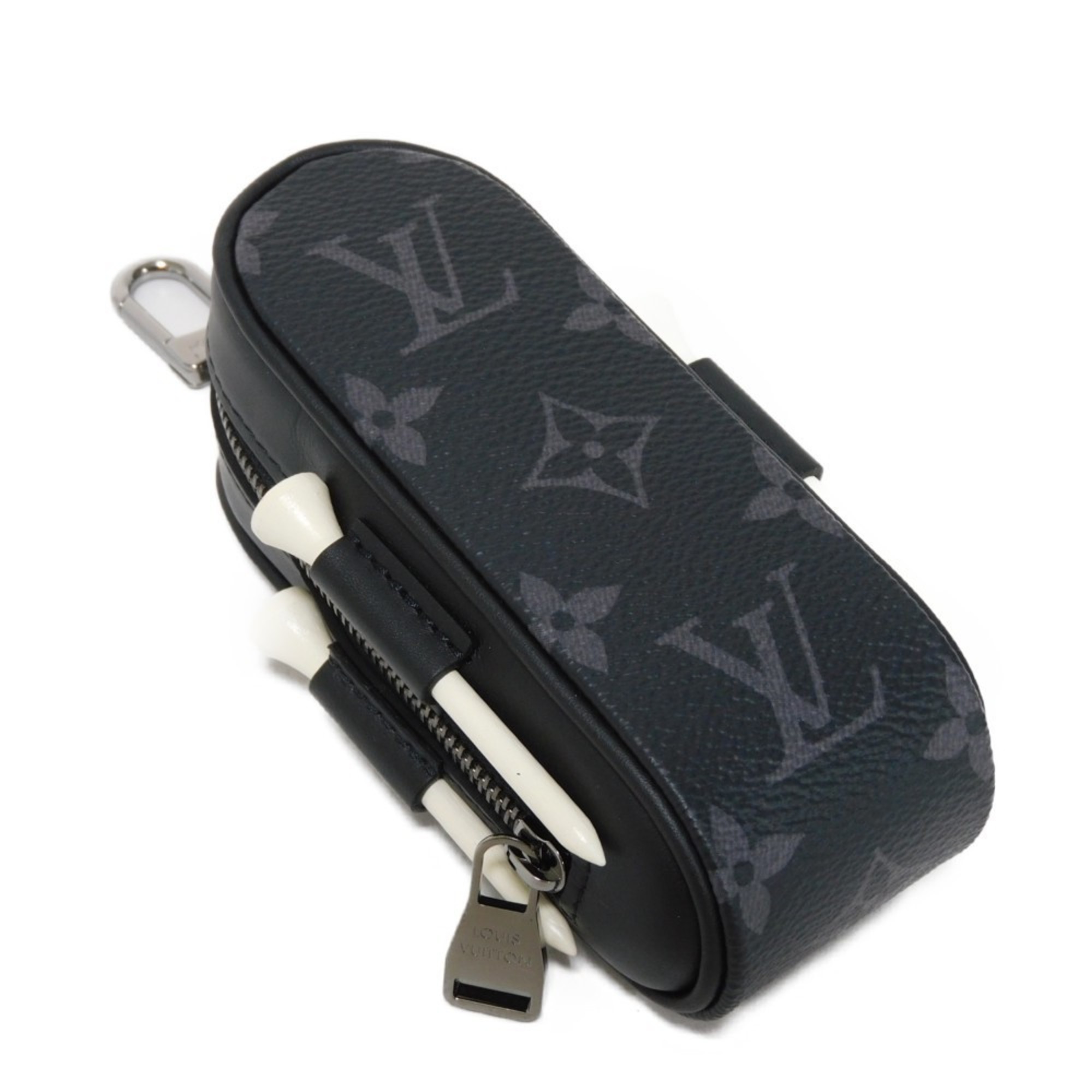 Louis Vuitton LOUIS VUITTON Pouch Set Golf Andrews Current LV Black Tea RFID Monogram Eclipse Noir GI0344 Men's