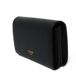 CELINE Card Case Holder Foil Stamp Gold Grain Calf New Black 10H563BEL.38NO Men's Women's