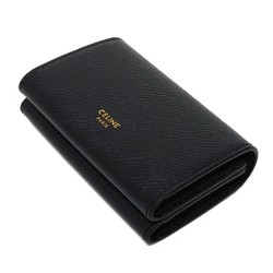 CELINE Card Case Holder Foil Stamp Gold Grain Calf New Black 10H563BEL.38NO Men's Women's