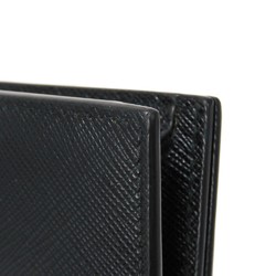 PRADA Card Case Saffiano Stripe Holder Nero Brietta Smear Bi-fold Black 2MC122 2EGO F0575 Men's