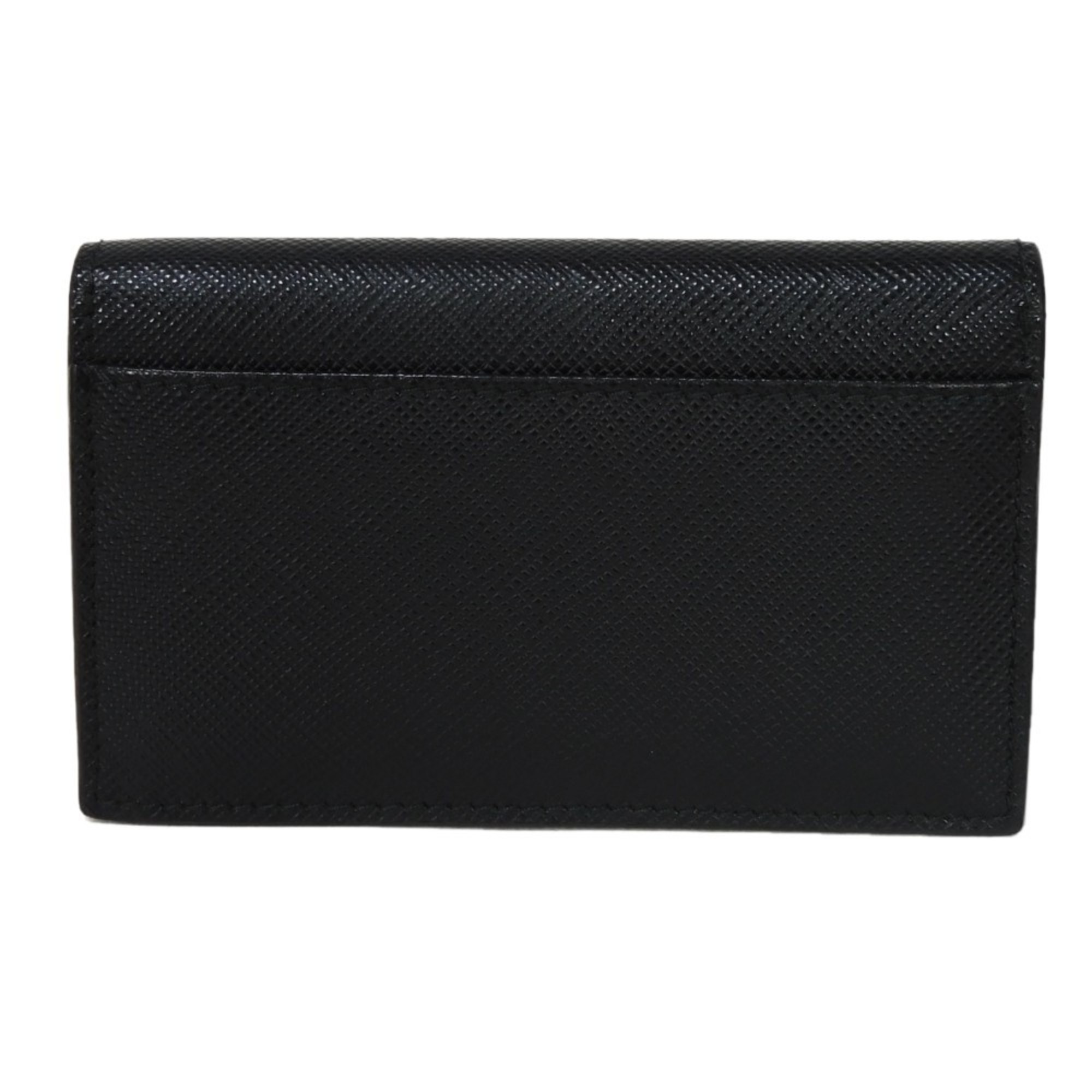 PRADA Card Case Saffiano Stripe Holder Nero Brietta Smear Bi-fold Black 2MC122 2EGO F0575 Men's