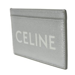 CELINE Card Case, Holder, Metallic Calfskin, Pass Business White, Laminated, Silver, 10B703EK8.36AG, Men's, Women's