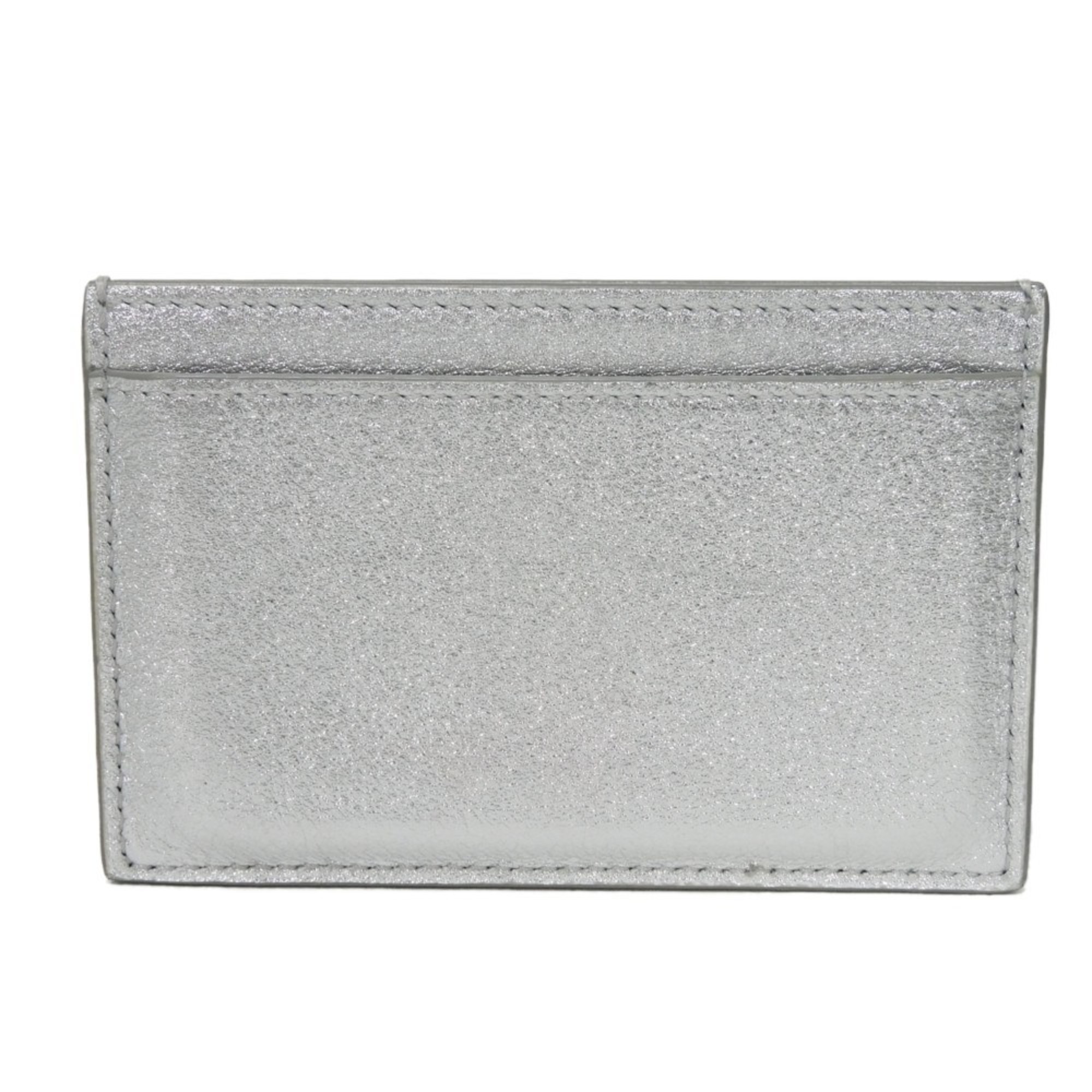 CELINE Card Case, Holder, Metallic Calfskin, Pass Business White, Laminated, Silver, 10B703EK8.36AG, Men's, Women's